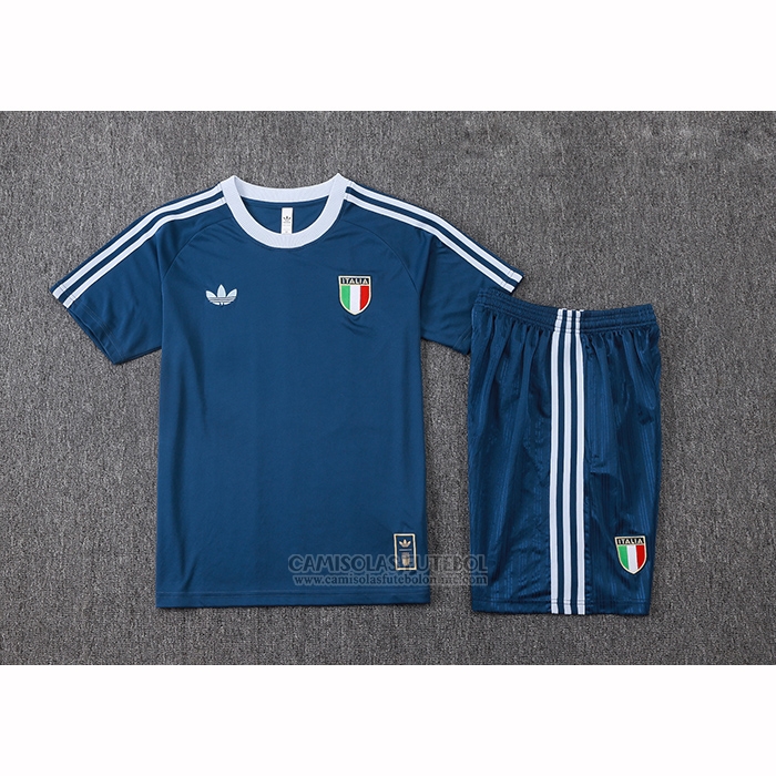 Fato de Treino Italia Manga Curta 2026-2027 Azul - Calcas Curta